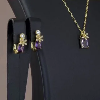 Кольцо бижутерия с фианитом, позолота 18K желтого цвета, фото 3