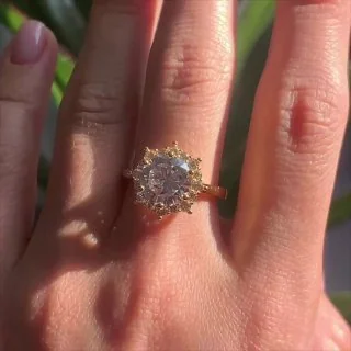 Uzuk bijuteriya Sariq tilla yugurtirilgan 18 karat Fianit, rasm 3