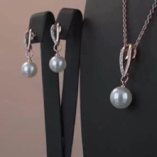 Komplekt bijuteriya pushti tilla yugurtirilgan yasama marvarid, rasm 2