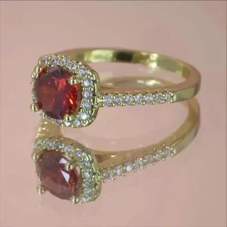 Uzuk bijuteriya Sariq tilla yugurtirilgan 18 karat Fianit, rasm 3