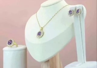 Komplekt bijuteriya Sariq tilla yugurtirilgan 18 karat Kristall, rasm 3