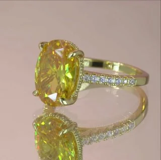Кольцо бижутерия с фианитом, позолота желтым золотом 18K, фото 3