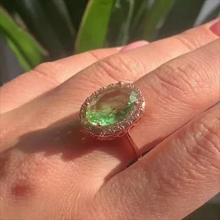 Uzuk bijuteriya Pushti tilla yugurtirilgan 18 karat Fianit, rasm 3