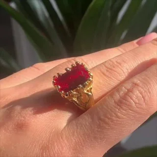 Кольцо бижутерия с кристаллом, позолота 18K желтое золото, фото 3