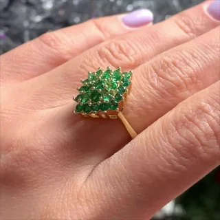 Кольцо бижутерия с фианитом, позолота 18K желтое золото, фото 3
