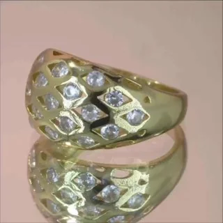 Uzuk bijuteriya Sariq tilla yugurtirilgan 18 karat Fianit, rasm 3