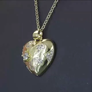 Ожерелье бижутерия с фианитом, позолота 18K, фото 3