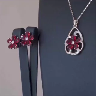 Komplekt bijuteriya pushti tilla yugurtirilgan fianit, rasm 2