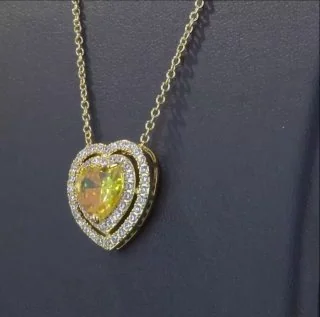 Ожерелье бижутерия с кристаллами, позолота 18K желтого цвета, фото 2