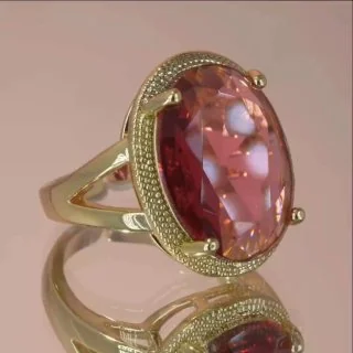 Кулон бижутерия с фианитом, позолота 18K, фото 3