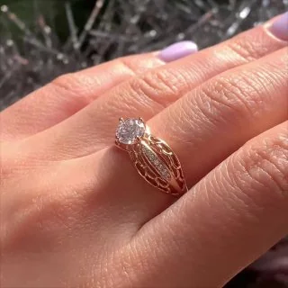 Uzuk bijuteriya 18 karat tilla yugurtirilgan Kristall, rasm 3