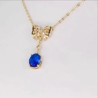 Кулон бижутерия с фианитом, позолота 18K, фото 3