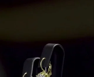 Серьги бижутерия с фианитом и кристаллом, позолота 18K, фото 3