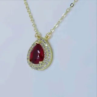 Marjon bijuteriya 750 proba, sariq tilla yugurtirilgan, Fianit, rasm 2