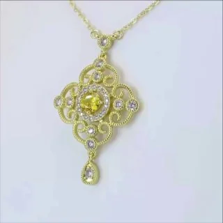 Бусы бижутерия с фианитом, позолота 750 пробы, фото 3