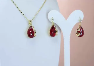 Комплект бижутерия позолота 750 пробы, кристалл и горный хрусталь, фото 2