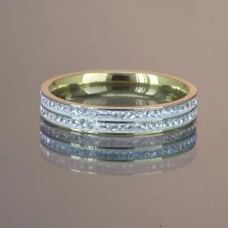 Кольцо бижутерия с фианитом, позолота 18K, фото 2