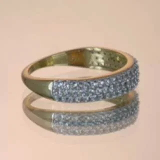 Uzuk Kumush 925 Oq Topaz (Tilla Yugurtirilgan), rasm 3