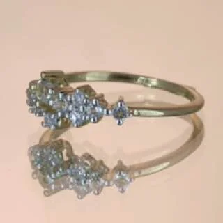 Uzuk Kumush 925 Oq Topaz (Tilla Yugurtirilgan), rasm 3