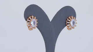 Серьги розовая позолота 18 карат, бижутерия, фото 10