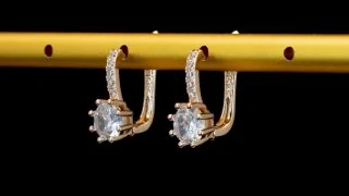 Серьги розовая позолота 18 карат, бижутерия, фото 9