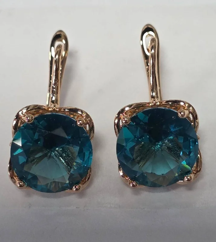 Серьги розовая позолота 18 карат, бижутерия, фото 5