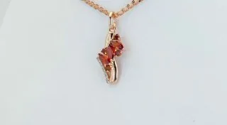 Marjon bijuteriya 18 karat pushti tilla yugurtirilgan qizil-to'q sariq tosh, rasm 15