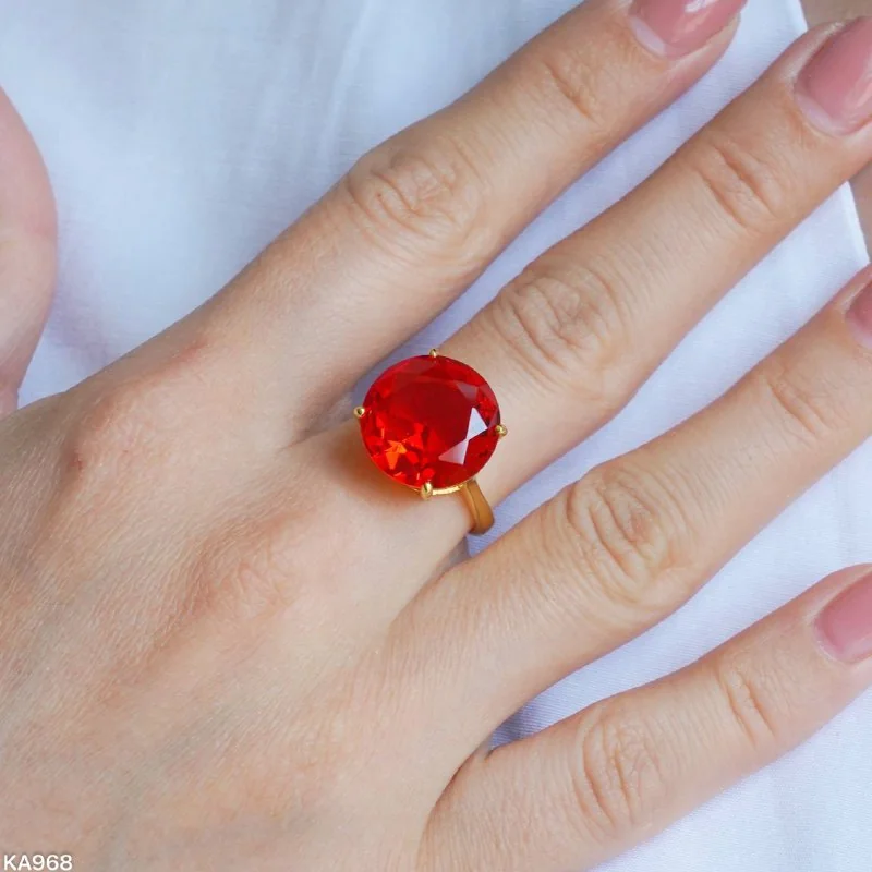 Кольцо бижутерия с фианитом, позолота 18K желтого цвета, фото 3
