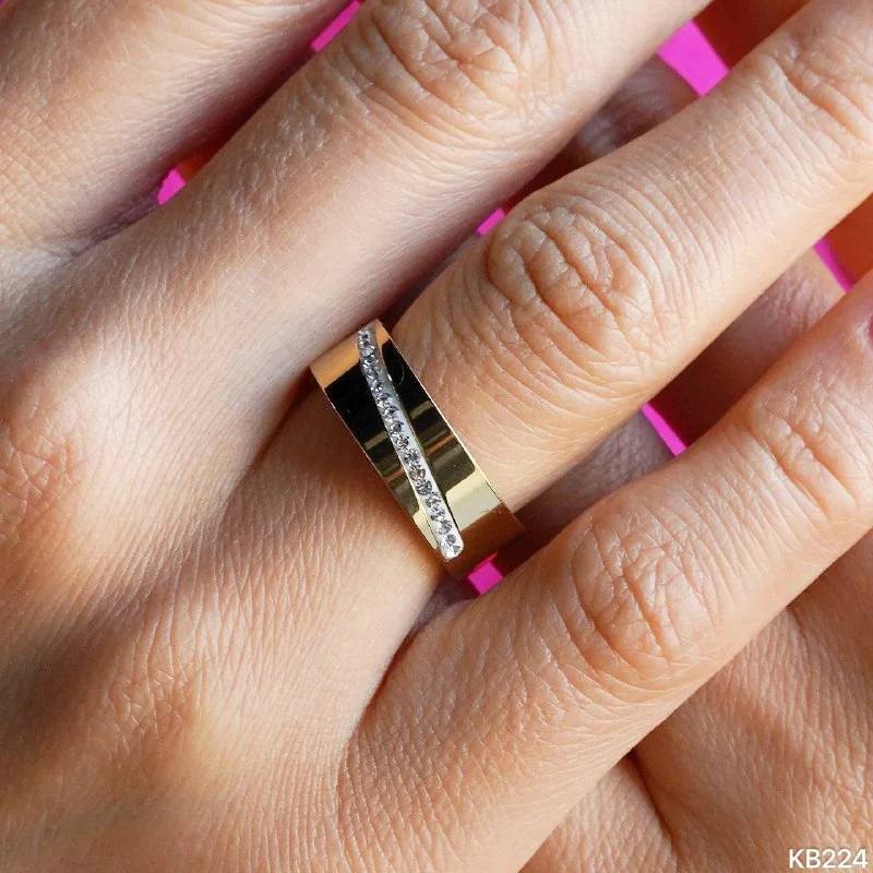 Кольцо бижутерия с фианитом, позолота 18K, фото 3