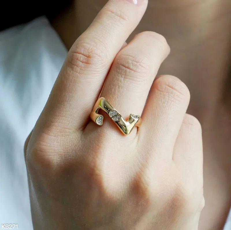 Кольцо бижутерия с фианитом, позолота 18K, фото 4
