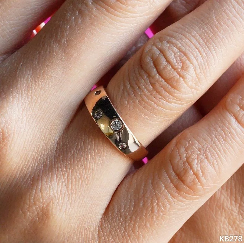Кольцо бижутерия с фианитом, позолота 18K, фото 3