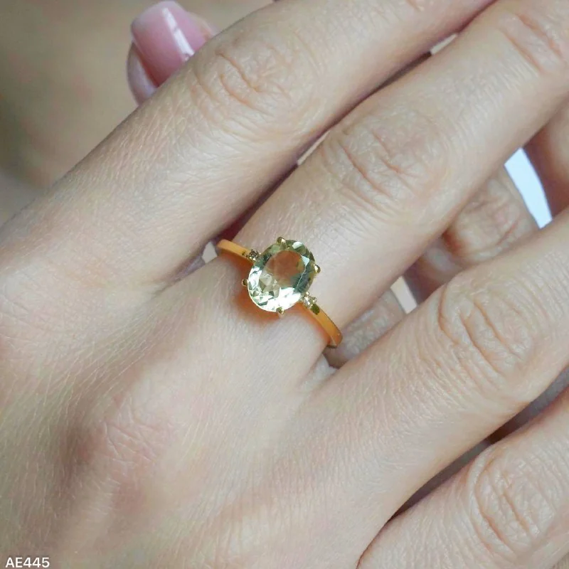 Uzuk Kumush 925 Jigarrang Brilliant Limon rang Topaz (tilla yugurtirilgan), rasm 3