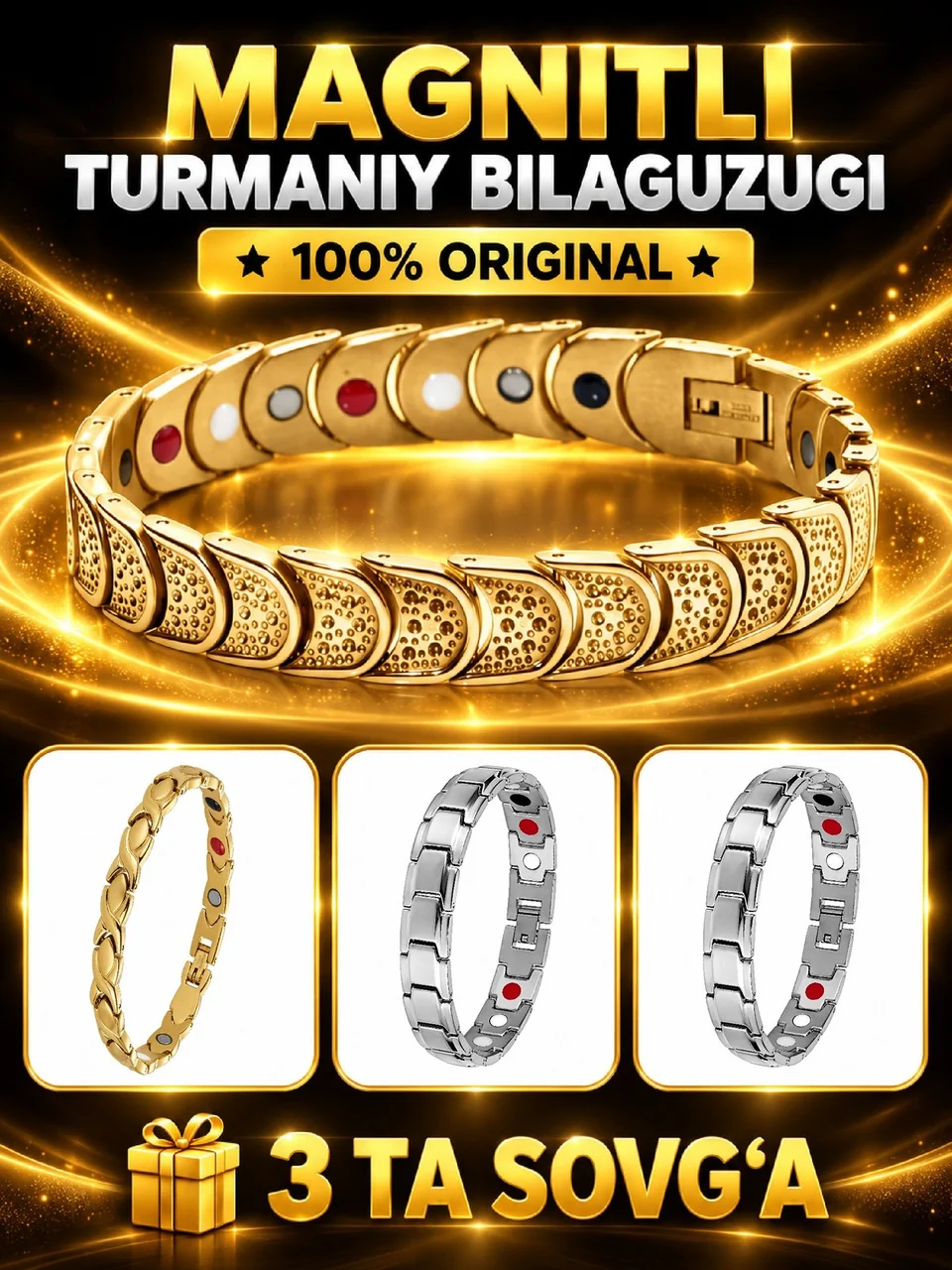 Nano Elite magnitli bilaguzugi + 3 ta magnitli bilaguzuk sovg‘a, rasm 1