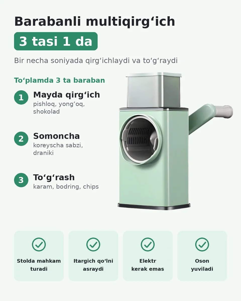 Barabanli multiqirg‘ich-slayser 3 tasi 1 da, rasm 2