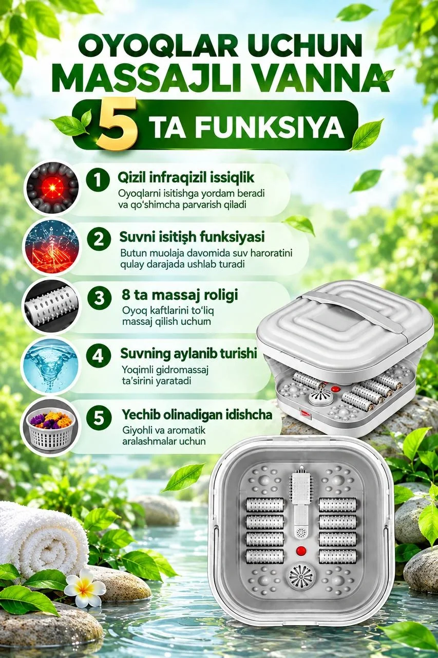 Oyoq uchun infraqizil massaj gidrovannochkasi Uy SPA, rasm 1
