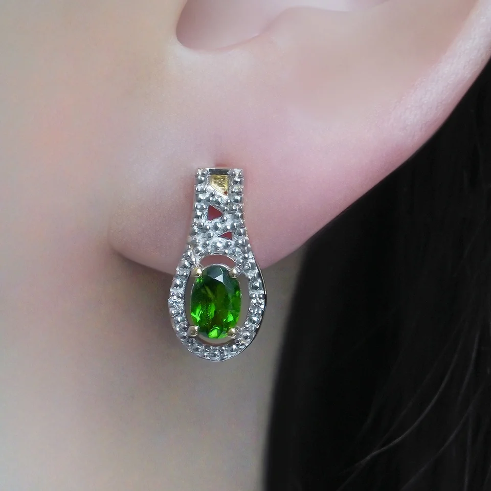 Uzuk Kumush 925 Granat Oq Topaz (tilla yugurtirilgan), rasm 4