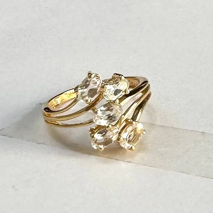 Uzuk Kumush 925 Topaz Oq (Tilla), rasm 4