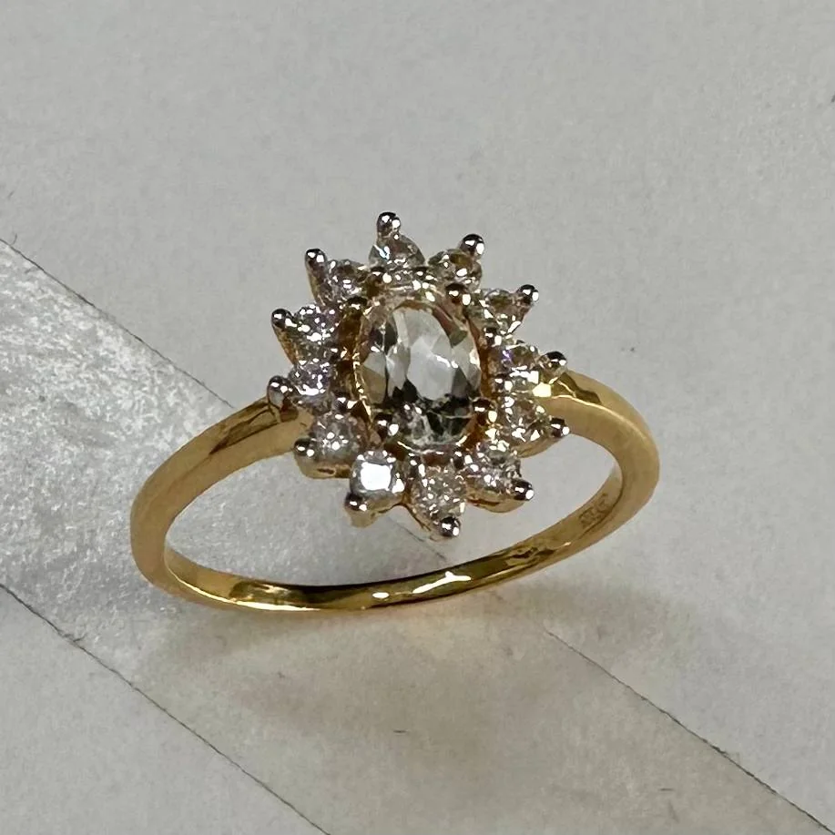 Uzuk Kumush 925 Topaz Oq (Tilla), rasm 5