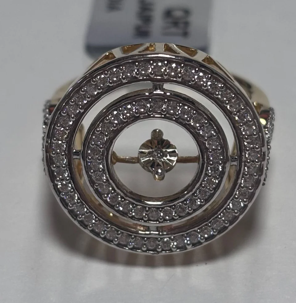 Uzuk Kumush 925 Brilliant Sirkan (Tilla yugurtirilgan), rasm 3