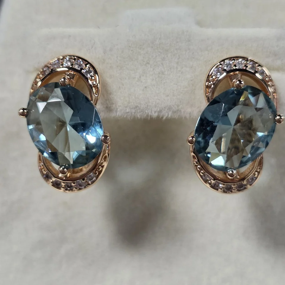 Серьги розовая позолота 18 карат, бижутерия, фото 1