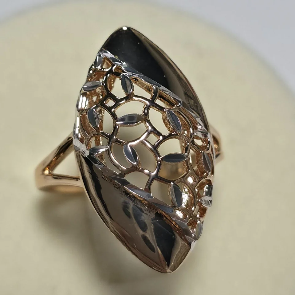 Uzuk bijuteriya 18 karat pushti tilla yugurtirilgan, rasm 3