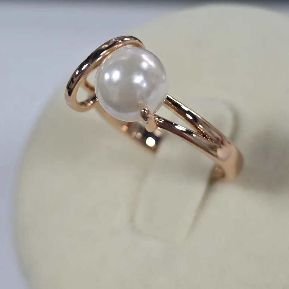 Кольцо розовая позолота 18 карат, бижутерия, фото 4