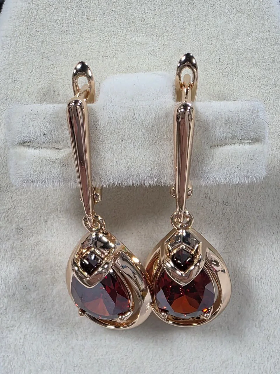 Серьги розовая позолота 18 карат, бижутерия, фото 4