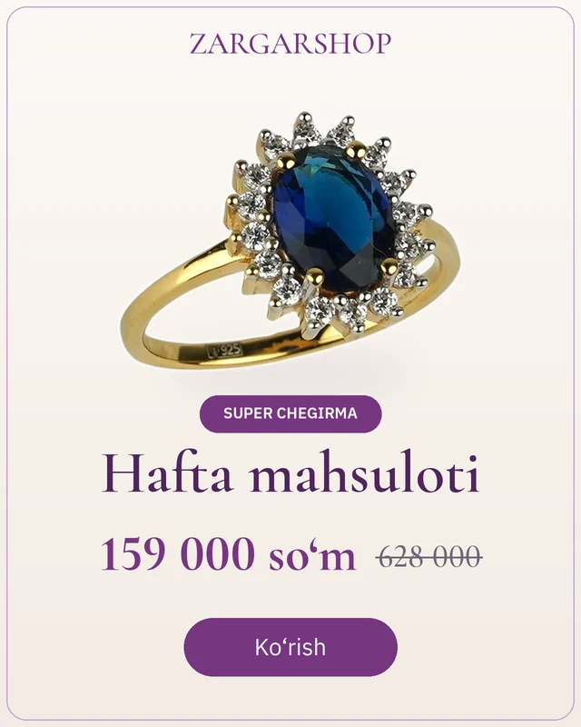 Hafta mahsuloti · Super chegirma: Diana uzugi 159 000 so‘m
